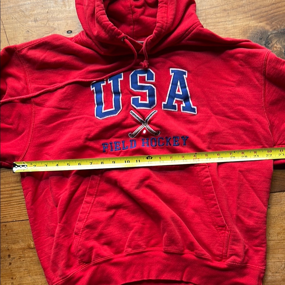 MV Sport Red and Blue Fleece Hoodie - Picture 3 of 4